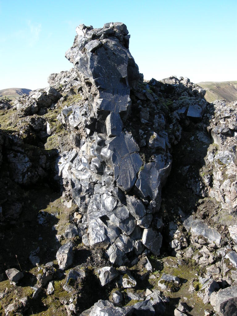 Wanderung zur Brennisteinsalda, Obsidianlava