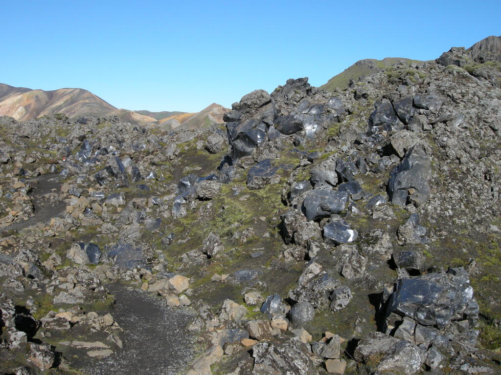 Wanderung zur Brennisteinsalda, Obsidianlava