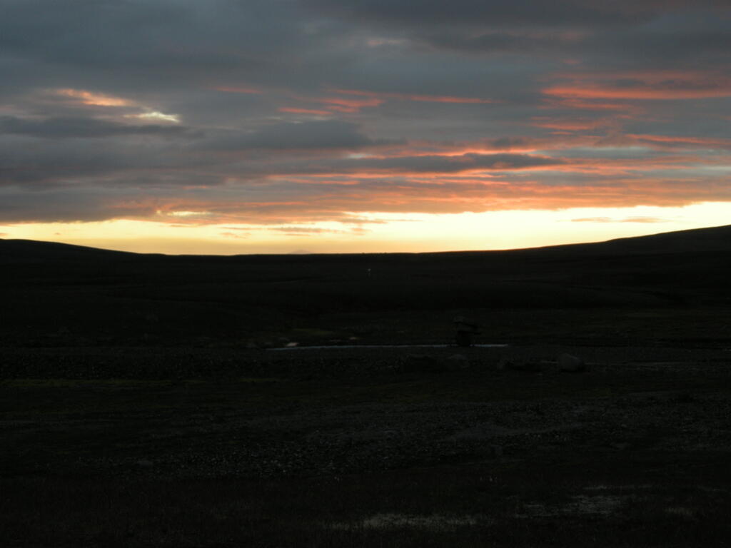 Sonnenuntergang an der H&uuml;tte am Sn&aelig;fell