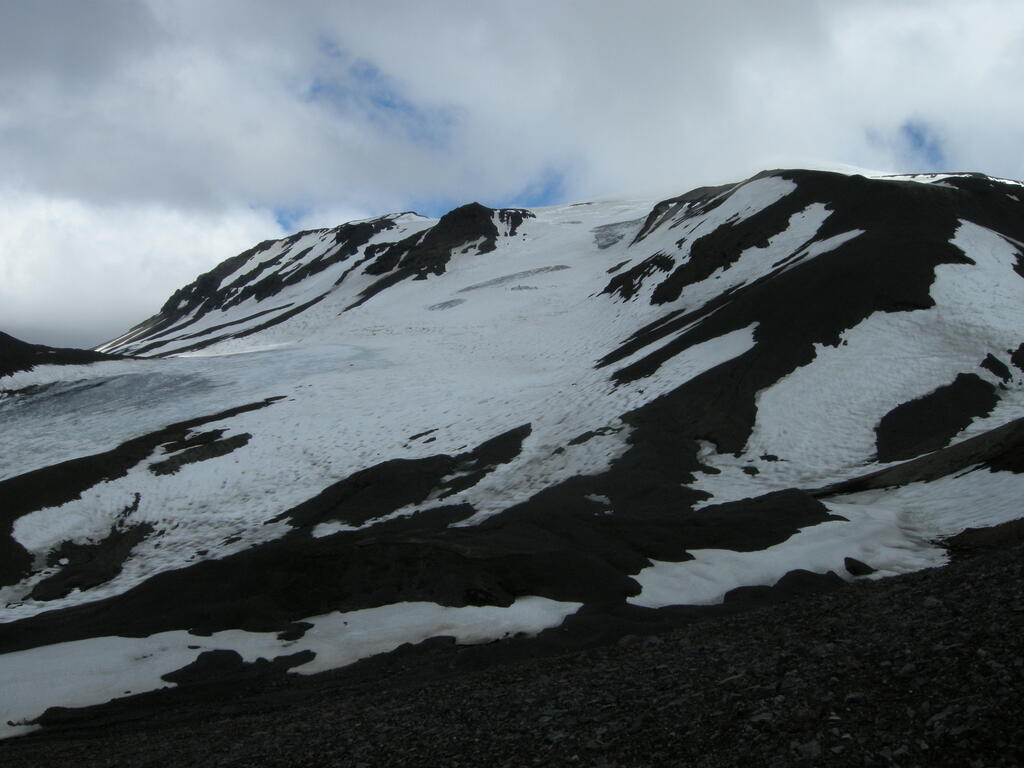 Blick auf unsere Aufstiegsroute vom Normalweg
