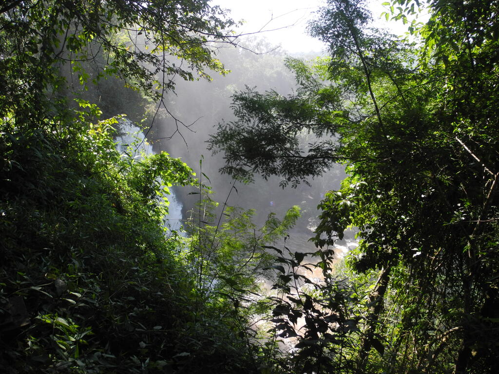 Ein kleiner Wasserfall am oberen Rundgang