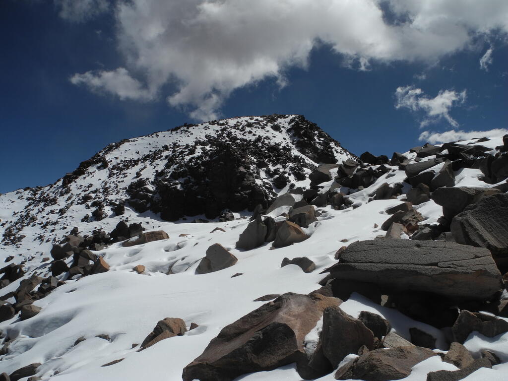 Der Gipfel vom Umkehrpunkt aus gesehen